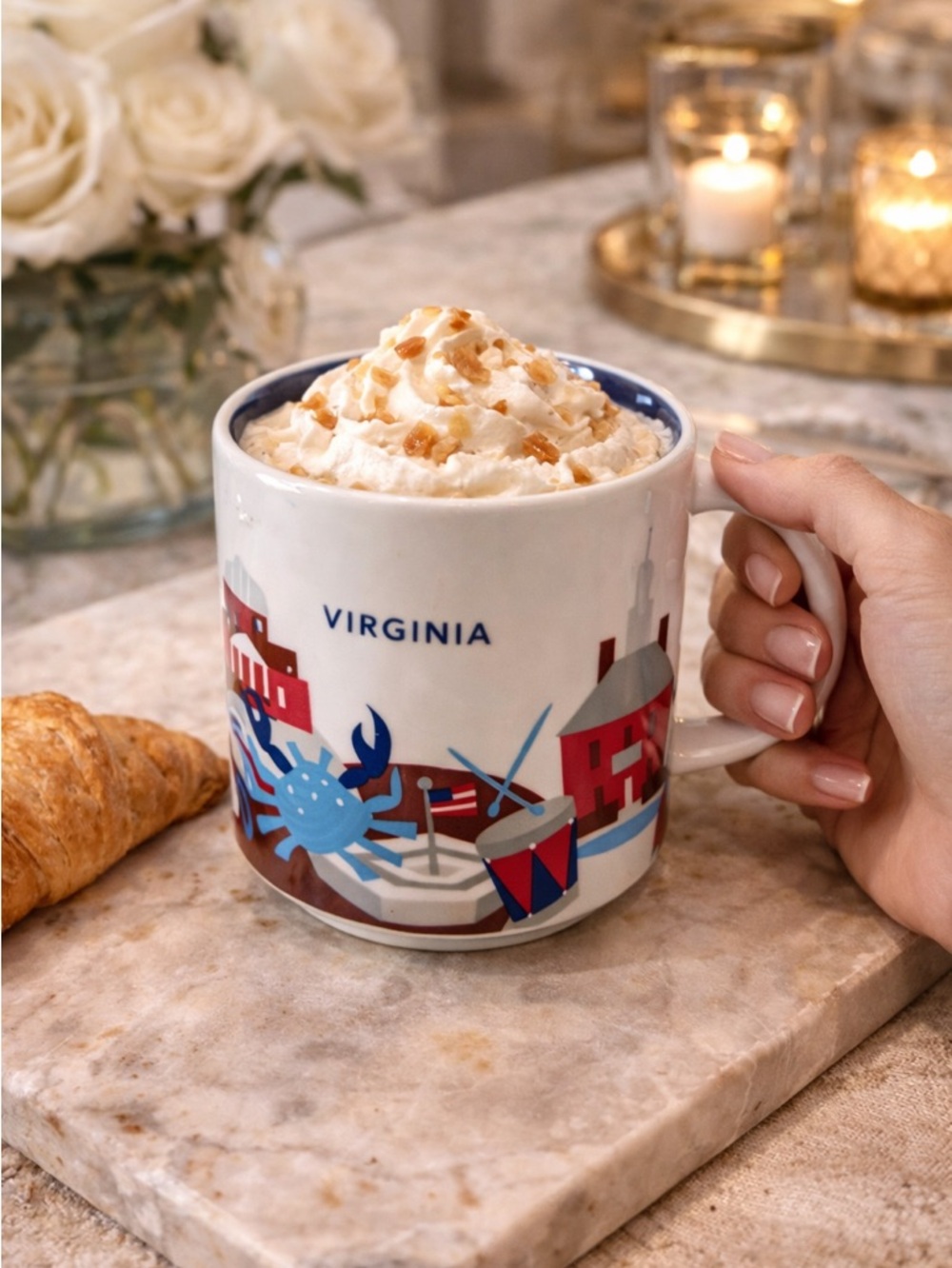 Starbucks You are Here Collection Blue White I Virginia Mug with Coastal Design